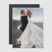 Eenvoudige bruiloft Foto Dank je magnetische kaart (Voorkant / Achterkant)
