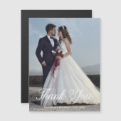 Eenvoudige bruiloft Foto Dank je magnetische kaart (Voorkant / Achterkant)