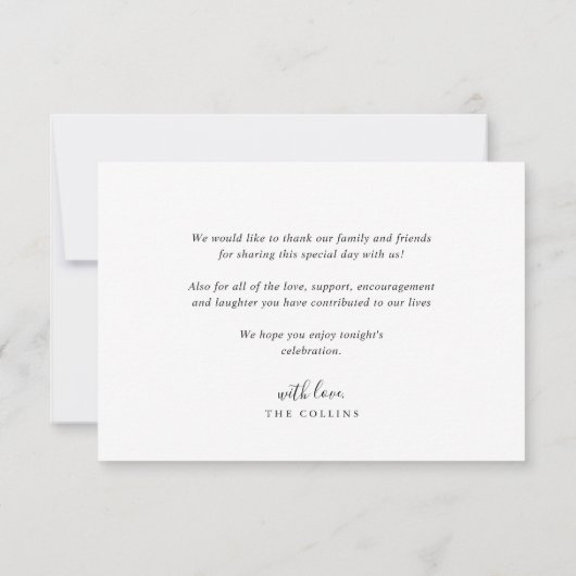 Eenvoudige bruiloft foto Hartelijk dank Bedankkaart (Achterkant)
