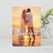 Eenvoudige bruiloft foto Hartelijk dank Bedankkaart (Staand voorkant)