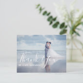 Eenvoudige bruiloft foto Hartelijk dank Briefkaart (Staand voorkant)