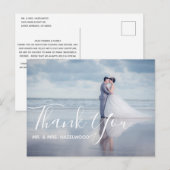 Eenvoudige bruiloft foto Hartelijk dank Briefkaart (Voorkant / Achterkant)