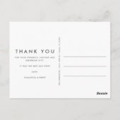 Eenvoudige bruiloft foto Hartelijk dank Briefkaart (Achterkant)