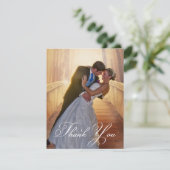 Eenvoudige bruiloft foto Je groet toevoegen Bedankkaart (Staand voorkant)