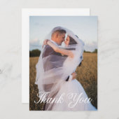 Eenvoudige bruiloft foto Je groet toevoegen Bedankkaart (Voorkant / Achterkant)