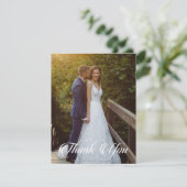 Eenvoudige bruiloft foto Je groet toevoegen Bedankkaart (Staand voorkant)