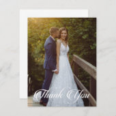 Eenvoudige bruiloft foto Je groet toevoegen Bedankkaart (Voorkant / Achterkant)