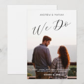 Eenvoudige bruiloft foto minimalistische uitnodigi kaart (Voorkant / Achterkant)
