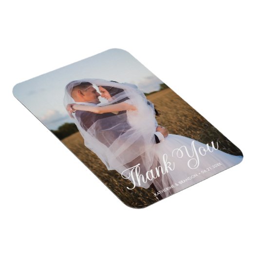 Eenvoudige bruiloft foto Naam en datum toevoegen B Magneet (Rechterzijde)