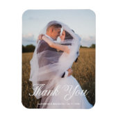 Eenvoudige bruiloft foto Naam en datum toevoegen B Magneet (Verticaal)