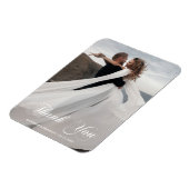 Eenvoudige bruiloft foto Naam en datum toevoegen B Magneet (Linkerzijde)