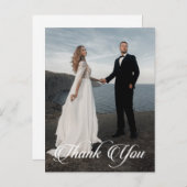 Eenvoudige bruiloft foto Voeg je groet toe Dank je Briefkaart (Voorkant / Achterkant)