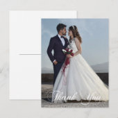 Eenvoudige bruiloft foto Voeg je groet toe Dank je Briefkaart (Voorkant / Achterkant)