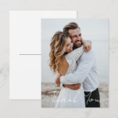 Eenvoudige bruiloft foto Voeg je groet toe Dank je Briefkaart (Voorkant / Achterkant)