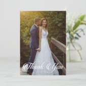 Eenvoudige bruiloft foto Voeg je groet toe Dank je Kaart (Staand voorkant)