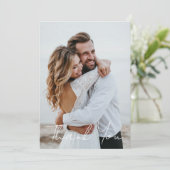 Eenvoudige bruiloft foto Voeg je groet toe Dank je Kaart (Staand voorkant)