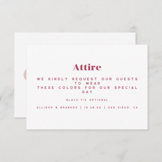 Eenvoudige bruiloft-gastband Kaart (Voorkant / Achterkant)