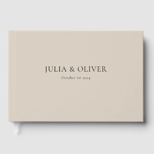 Eenvoudige bruiloft gastenboek, linnen bruiloft ga gastenboek (Voorkant)