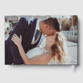 Eenvoudige bruiloft gastenboek, linnen bruiloft ga gastenboek (Achterkant)