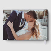 Eenvoudige bruiloft gastenboek, linnen bruiloft ga gastenboek (Achterkant)