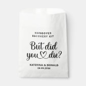 Eenvoudige bruiloft Hangover Recovery Kit Bedankzakje (Voorkant)