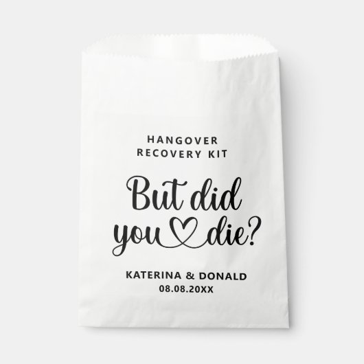 Eenvoudige bruiloft Hangover Recovery Kit Bedankzakje (Voorkant)