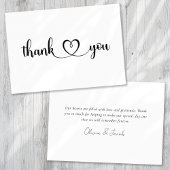 Eenvoudige bruiloft - Hartelijk dank Bedankkaart
