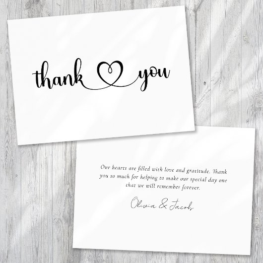 Eenvoudige bruiloft - Hartelijk dank Bedankkaart