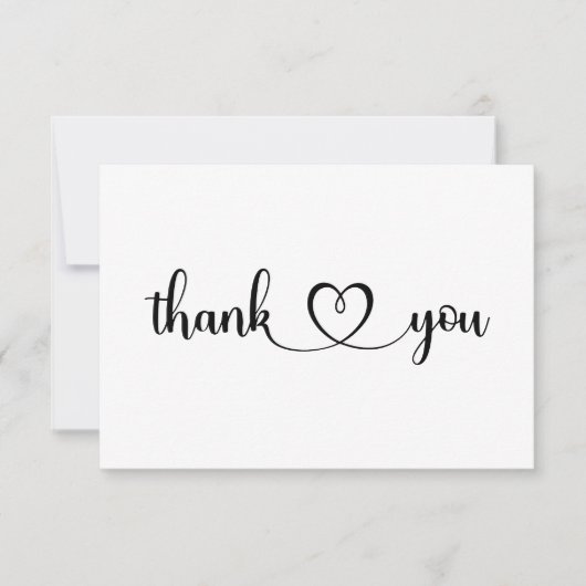 Eenvoudige bruiloft - Hartelijk dank Bedankkaart (Voorkant)