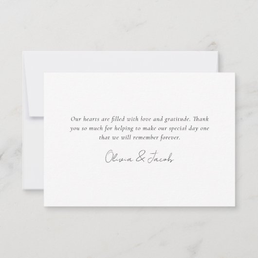 Eenvoudige bruiloft - Hartelijk dank Bedankkaart (Achterkant)