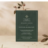 Eenvoudige bruiloft, klassieke monogram bruiloft,  kaart