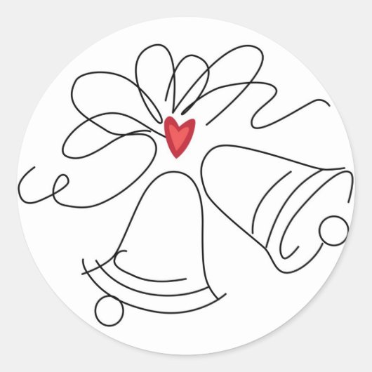 Eenvoudige bruiloft klokken envelop seal stickers (Voorkant)