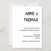 Eenvoudige bruiloft magnetische uitnodiging (Voorkant)