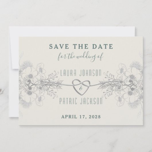Eenvoudige bruiloft met elegant script save the date (Voorkant)