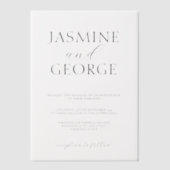 Eenvoudige bruiloft met elegant script vellum uitnodigingen (Voorkant)