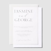 Eenvoudige bruiloft met elegant script vellum uitnodigingen (Offset)