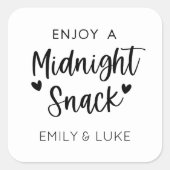 Eenvoudige bruiloft Midnight Snack Favor Stickers (Voorkant)