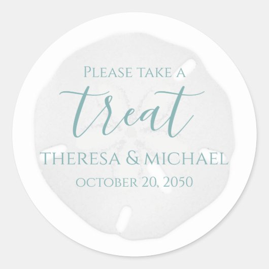 Eenvoudige bruiloft minimalistische traktatie stra ronde sticker (Voorkant)