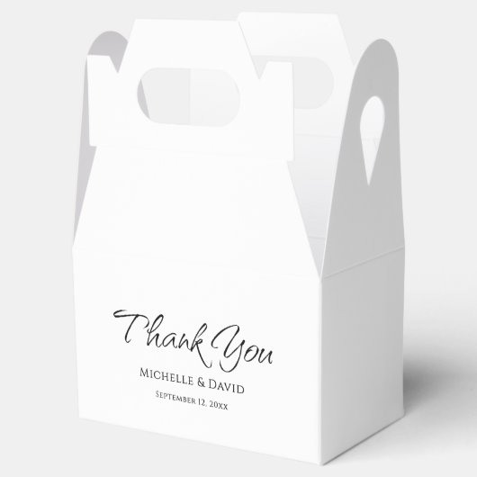 Eenvoudige bruiloft Modern Elegant Dank u Bedankdoosjes (Geopend)