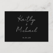 Eenvoudige bruiloft Modern handschrift Details QR- Informatiekaartje (Achterkant)