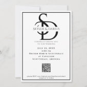 Eenvoudige bruiloft Monogram Klassieke Minimale QR Kaart (Voorkant)