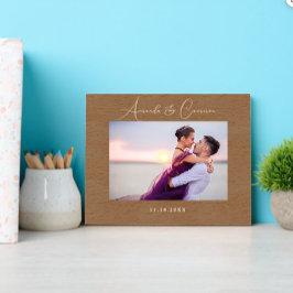 Eenvoudige bruiloft Monogram Laser geëtst Afbeeldi Gegraveerde Lijstjes