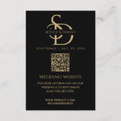 Eenvoudige bruiloft Monogram Upload Foto QR Code R Informatiekaartje (Voorkant)