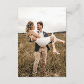 Eenvoudige bruiloft Monogram Upload Foto QR Code R Informatiekaartje (Achterkant)