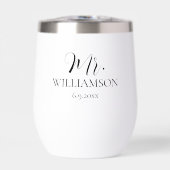 Eenvoudige bruiloft Mr. Mrs Names Date Custom (Voorkant)