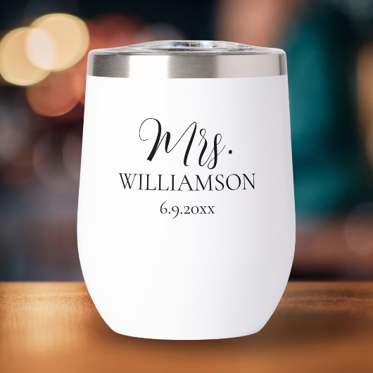 Eenvoudige bruiloft Mr. Mrs Names Date Custom