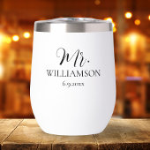 Eenvoudige bruiloft Mr. Mrs Names Date Custom