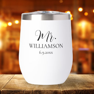 Eenvoudige bruiloft Mr. Mrs Names Date Custom