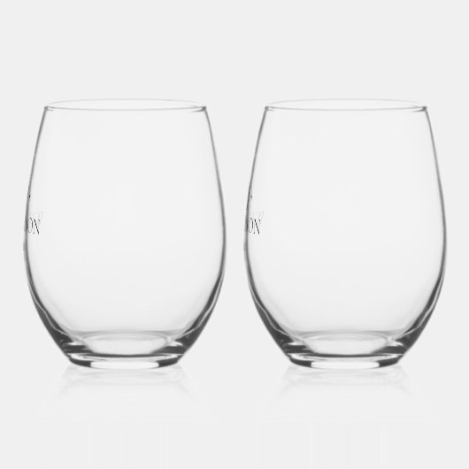 Eenvoudige bruiloft Mr. Mrs Names Date Custom Wijnglas Zonder Voet (Links)