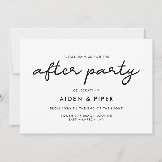 Eenvoudige bruiloft na feest kaart (Voorkant)